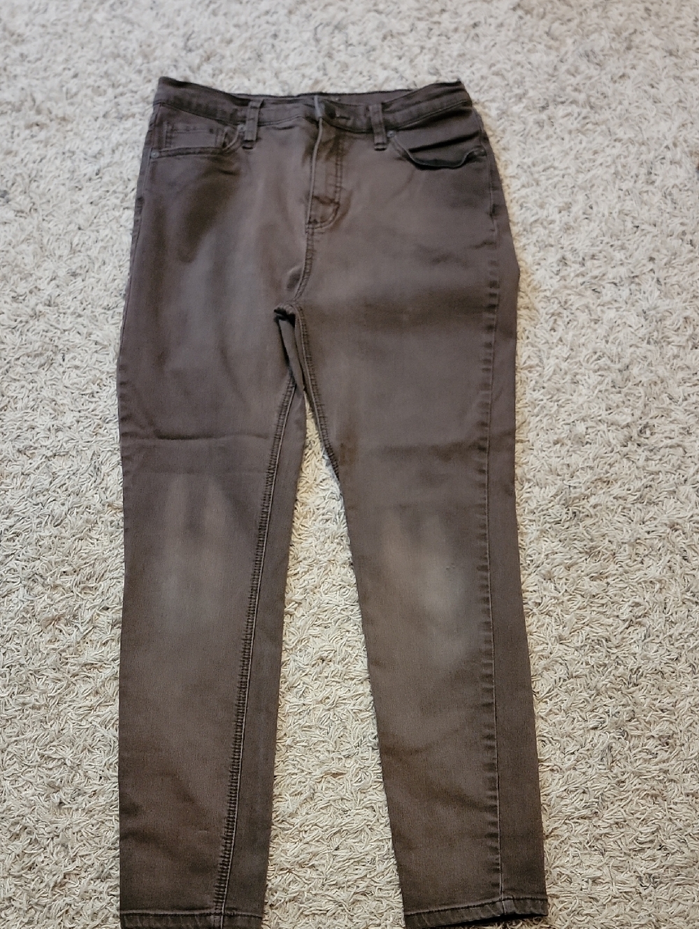 Free People Purple/Red Skinny Jeans with Branded Button